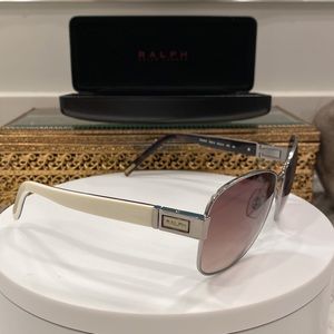 Ralph Lauren sunglasses- silver wire-wrapped lenses, white & tortoiseshell arms